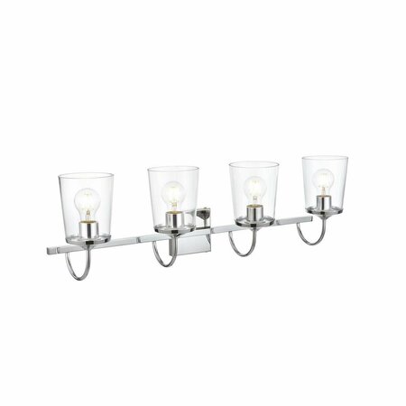 CLING 110 V E26 Four Light Vanity Wall Lamp, Chrome CL3478391